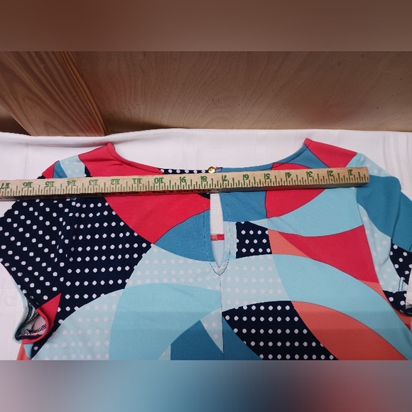 Kaari Blue Dress/ Size M/ Stretch, Pullover, Keyhole, Short Sleeve - Picture 9 of 11